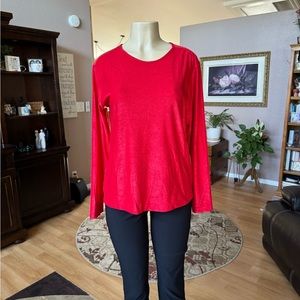 Mix It red velvet long sleeve sweater-size L
